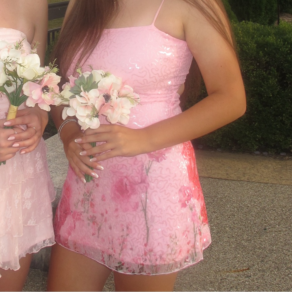Pink Strapless and Spaghetti Strap Dresses